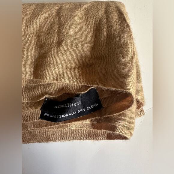 💥KENNETH COLE Cashmere Silk Fringe Tassel Scarf Women’s One Size Camel Tan color - Picture 11 of 11
